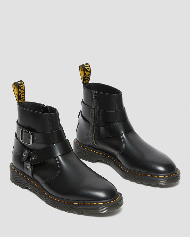 Dr Martens Jaimes Leren Harness Enkellaars Heren Zwart | NL 358LIS